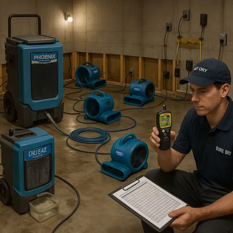 Structural Drying and Dehumidification process in Carver, MN